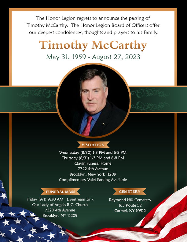 Timothy McCarthy Funeral Announcement